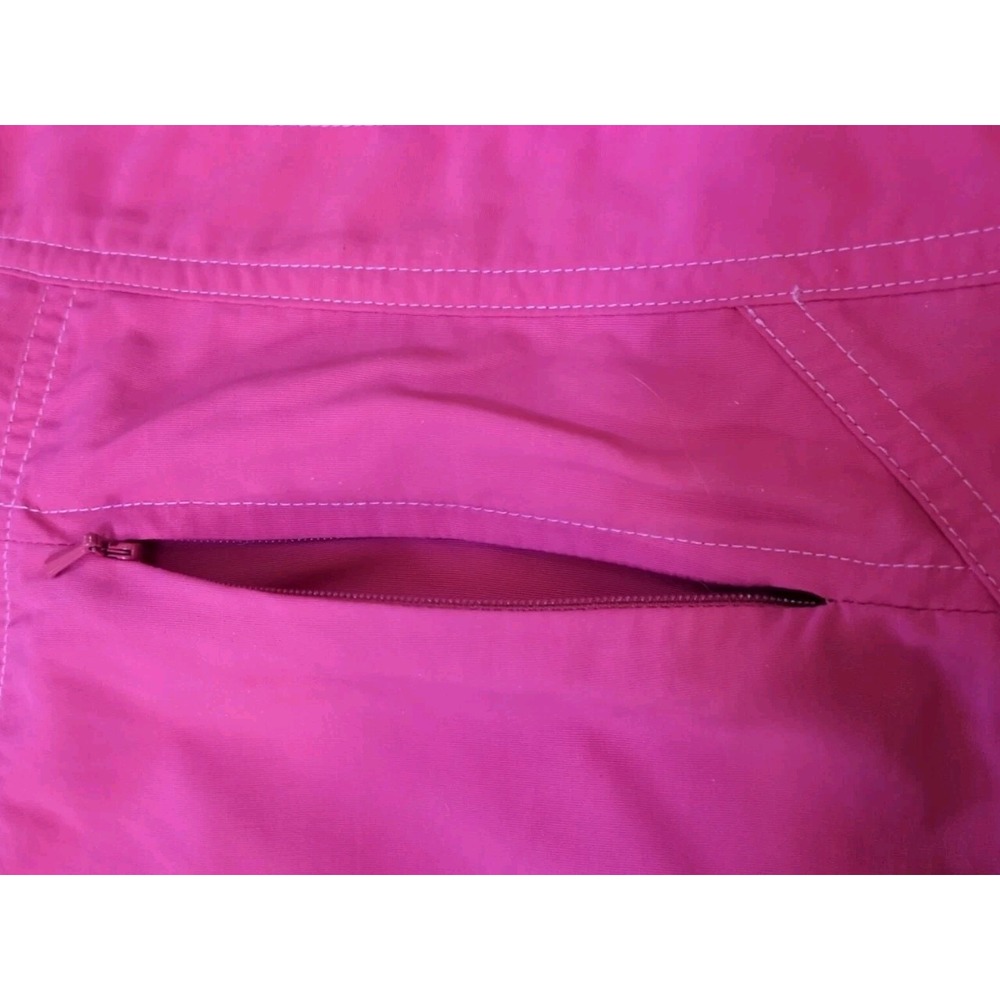 Cute LL Bean Cropped Hiking Nylon Supplex Pants Womens 10 Hot Pink Color Pockets - Picture 7 of 12